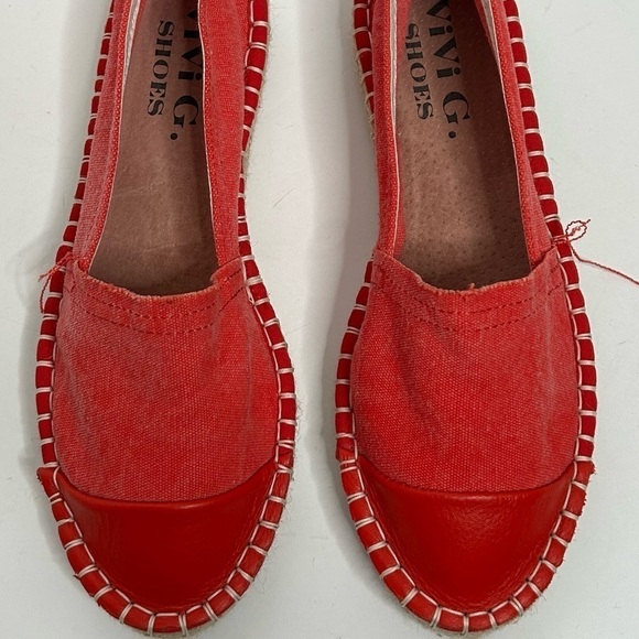 Vivi G. Shoes Red Canvas Espadrille Flats - Picture 9 of 14